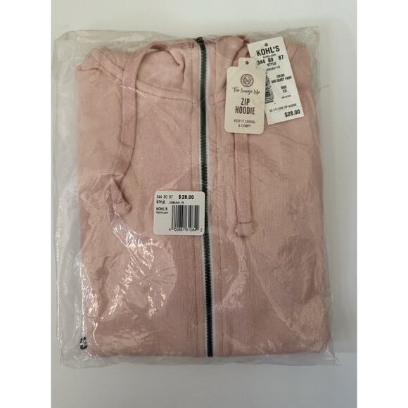 SO Blush Pink Solid Lightweight Full Zip Up Hoodie Jacket Size XS - Picture 2 of 3